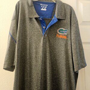 Florida Gators football Heather Grey orange blue lightweight Polo XL